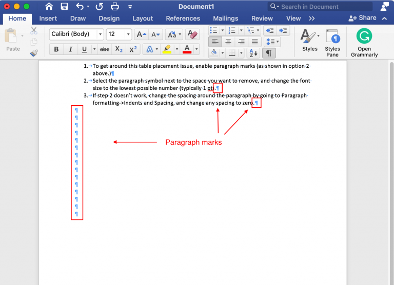 Remove a Page in Word12