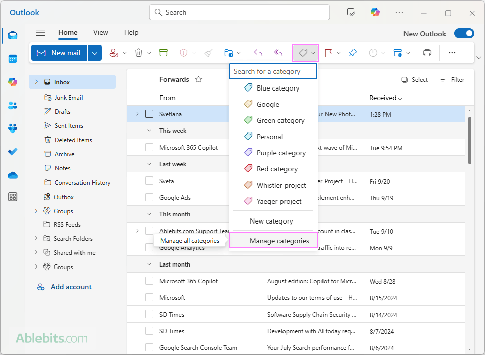 Colors in Outlook4